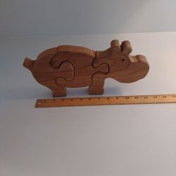 Wooden Hippopotamus Puzzle