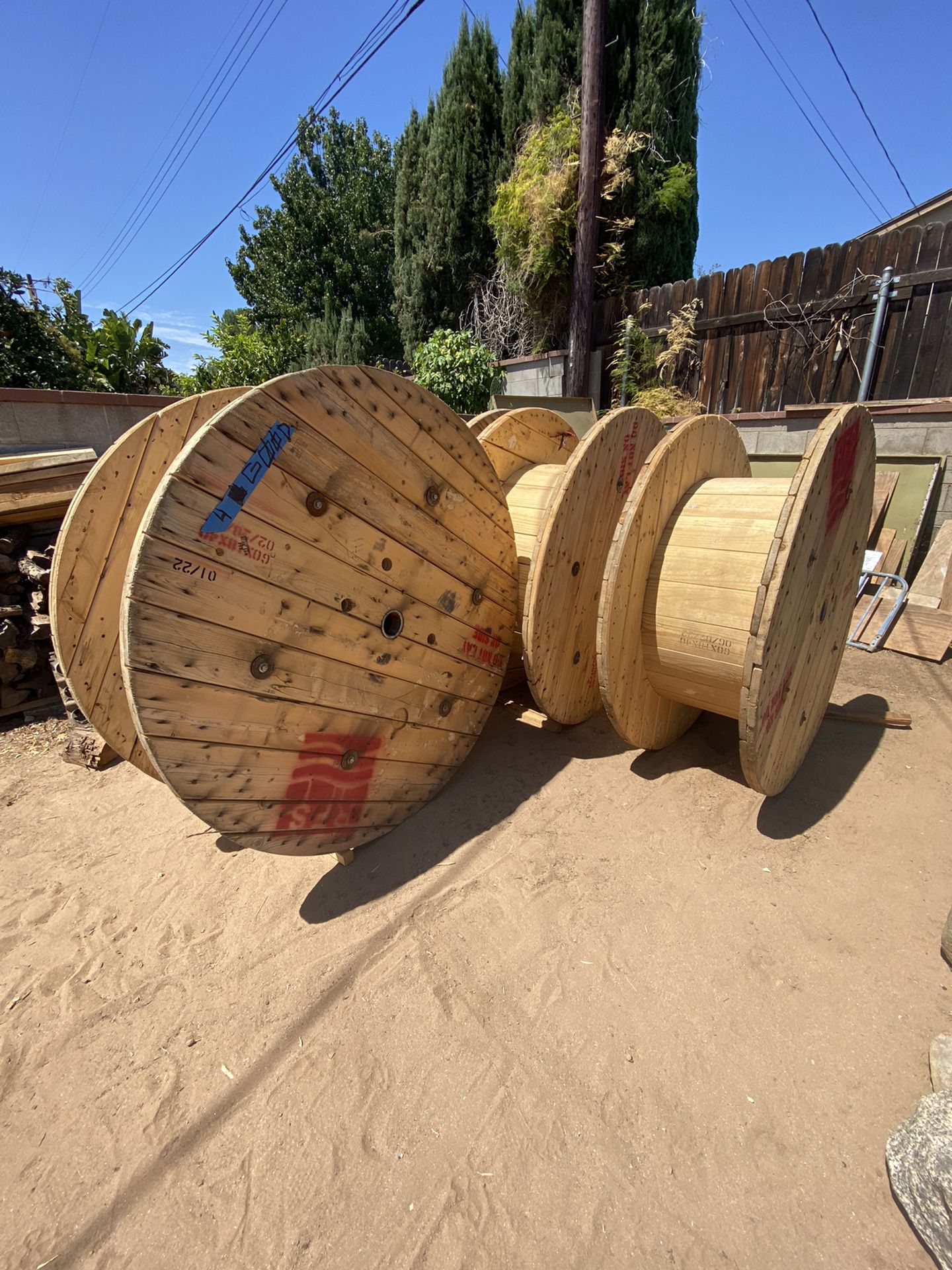 Large Wooden Cable Spools for Sale in Riverside, CA - OfferUp