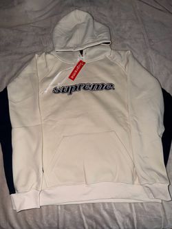 Supreme Hoodie White with Chrome Logo