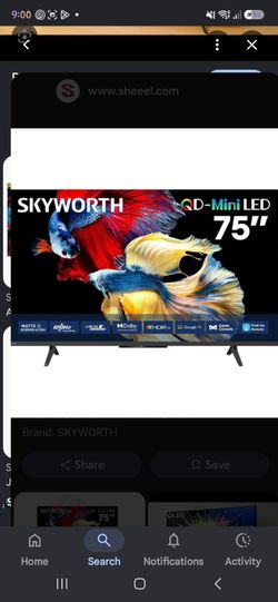 Skyworth 75" Google Q LED  4K Smart TV