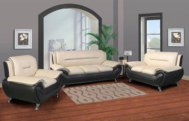 Living Room Sofa Set 3pcs or separate blk/beige