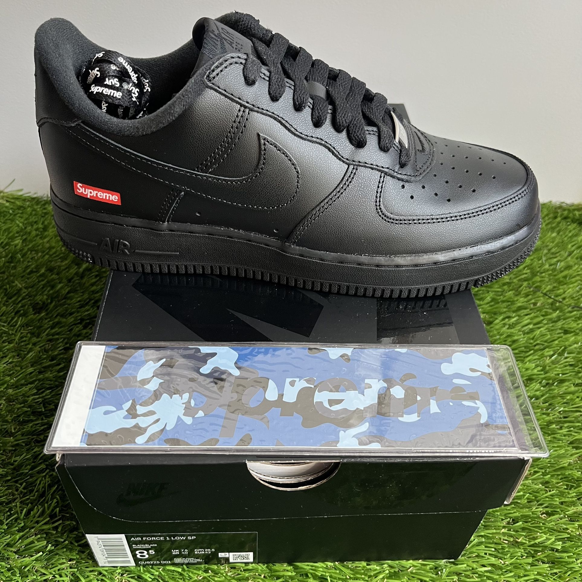 Nike x Supreme AF1 Size 8.5 Shoes Sneakers Black Shoes Lowtop Lows Box Logo SP