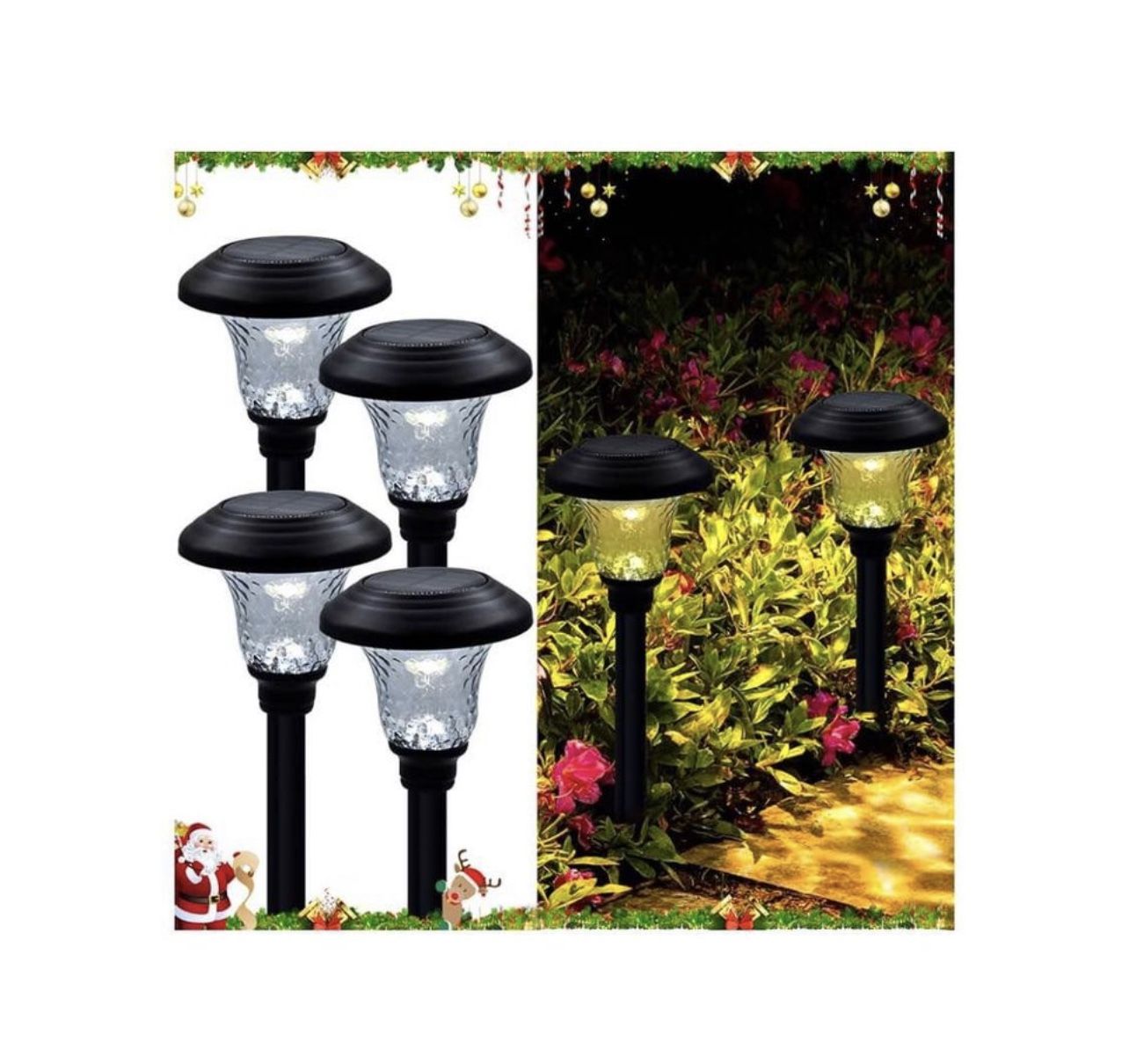 🎊 $20 Brand New In Box Solar Pathway Lights Outdoor Decorative-4 Pack Warm White
