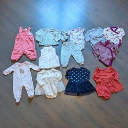 Baby Girls Winter Outfits Clothes Bundle, 3-6 Months, 14 Piece