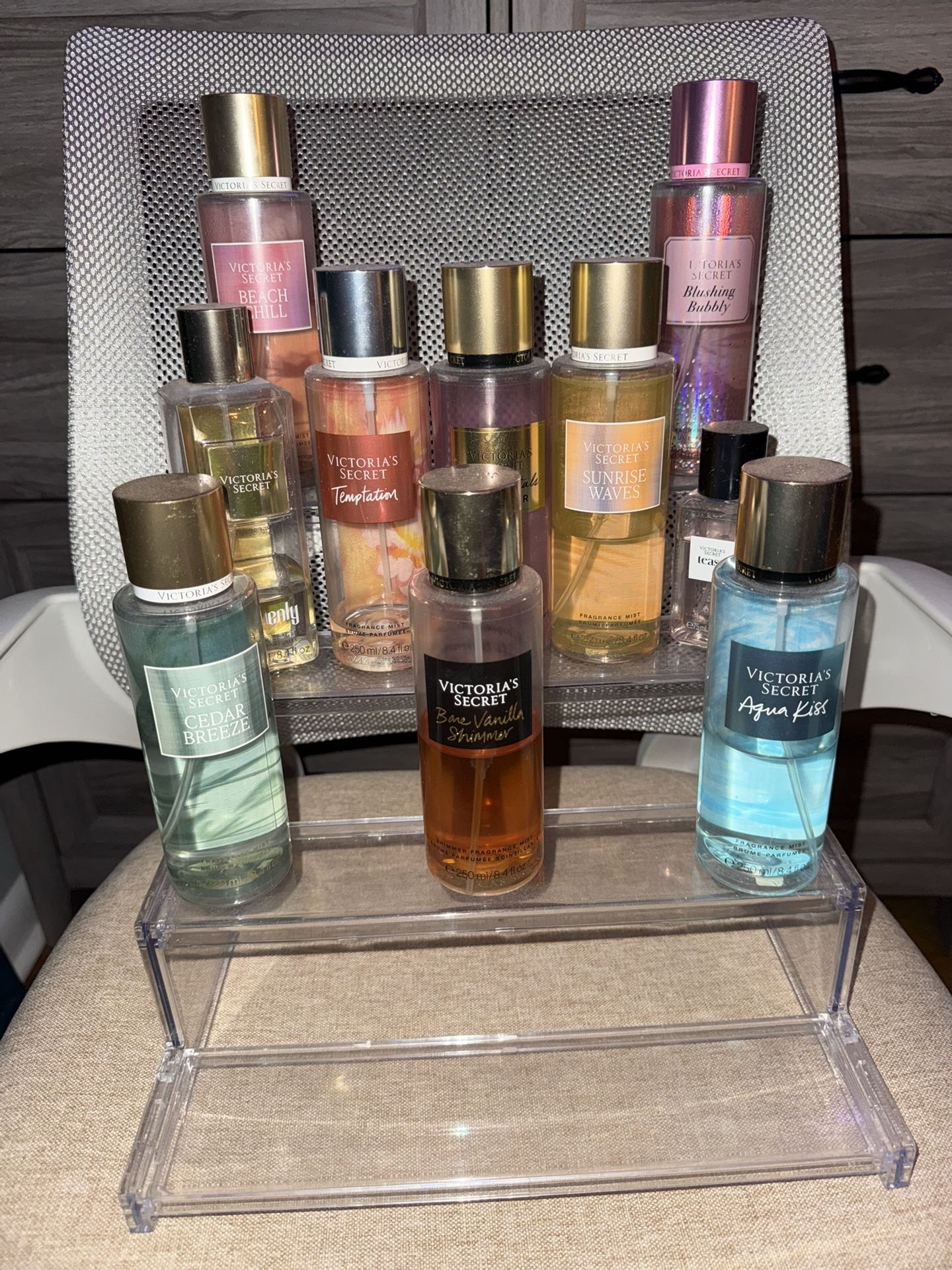 Victoria Secret Perfumes And Perfume Stand 