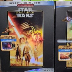 Star Wars Blue Ray Set With Exclusive Lithograph Inside Each!!
