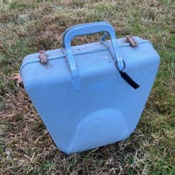 Vintage Retro Bowling Bag And Ball Blue 