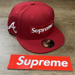 Supreme Hat MLB Teams Atlanta Box Logo New Era 59Fifty Fitted Cap