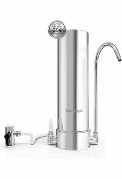 Vortopt F7 Countertop Water Filter System,Rapid Flow,6-8Months or 8000 Gallons Long-Life,5-Stage Filtration- Reduces Chlorine,Heavy Metals,Bad Odors,a