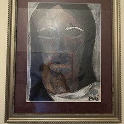 Cuadro Enmarcado De Arte Abstracto Firmado Por Bai 