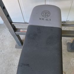 Golds Gym Weight Bench W/ Bar And Weights 