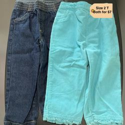 Girls Okie Dokie Pants 2 Pairs Size 2T