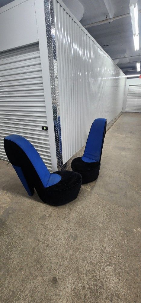 Pair of Blue Diva Shoe Chairs