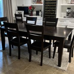 Dining Table And Chairs (8 Person) With Expanding Slide-leaf System 