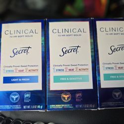3 Secret Clinical Deodorants 