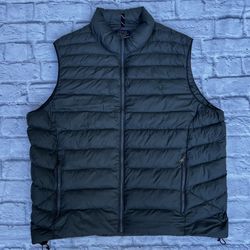 Men's Polo Ralph Lauren Gray Grey Full Zip Quilted Puffer Vest XXL (Like New)