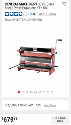 Shear, Press Brake, and Slip Roll