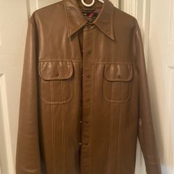 Sears L Brown Leather Jacket 