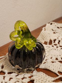 beautiful Purple and green Glass pumpkin