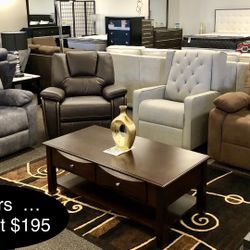 Brand New Recliner….. Starting At $195
