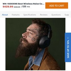 The Sony WH-1000XM6 (black