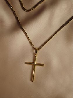  18k Gold Plated Trendy Jesus Cross Necklace