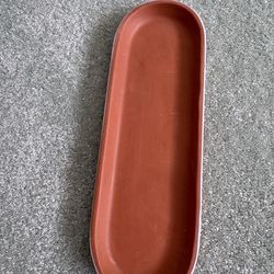Terra-cotta, I belong ceramic serving tray designed for food prep or plant pot drainage or as a decorative organizer Terra-cotta, I belong ceramic ser