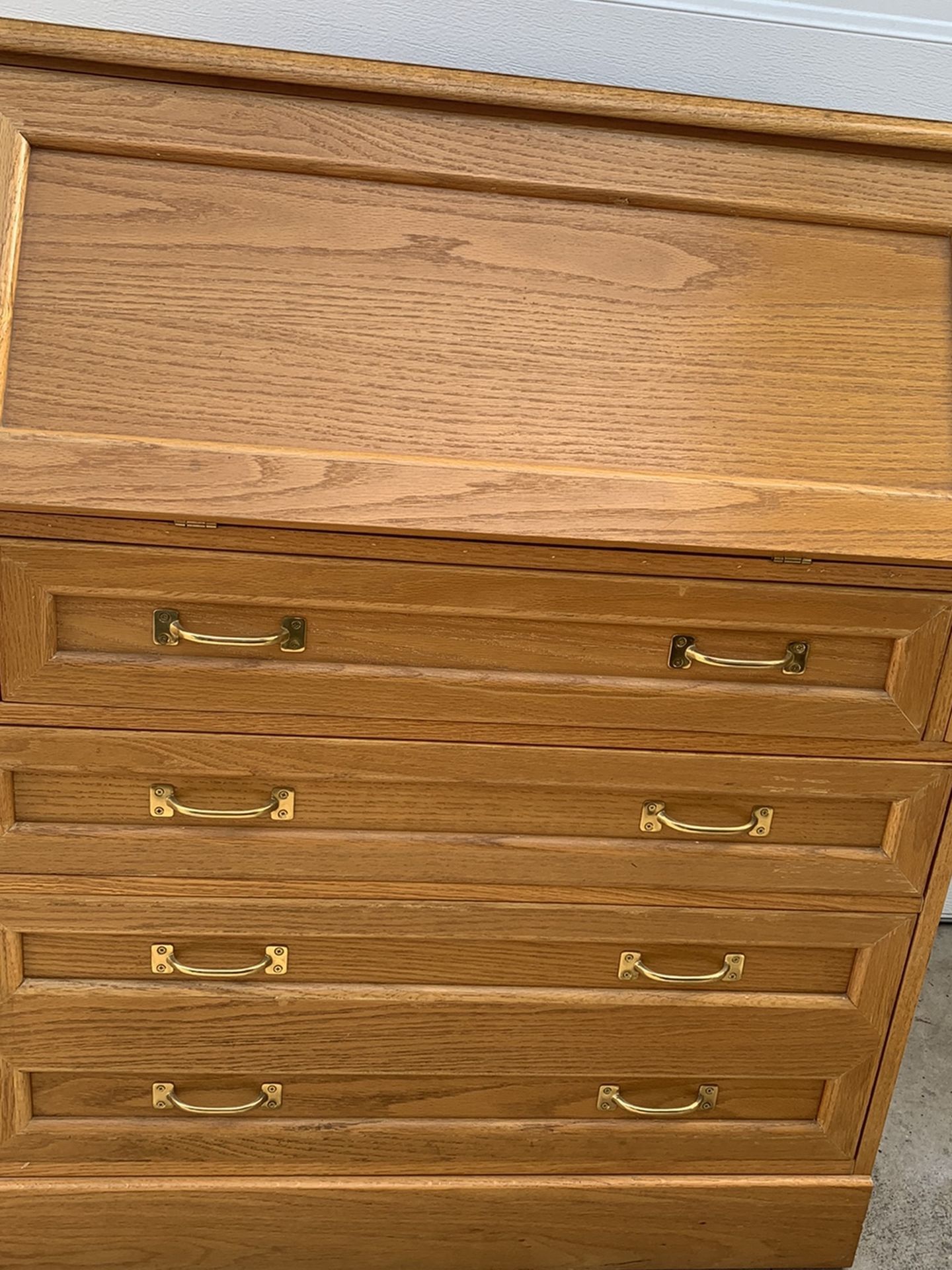 Drop Down Secretary Desk Dresser And Chair 