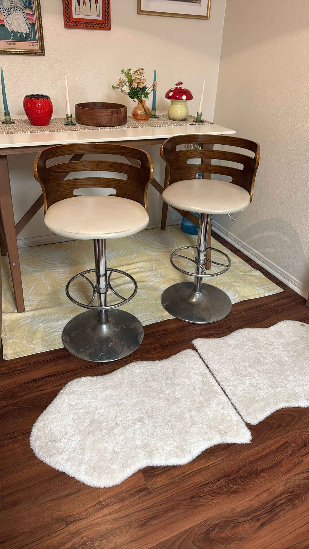 Vintage Bar Stools Adjustable Height