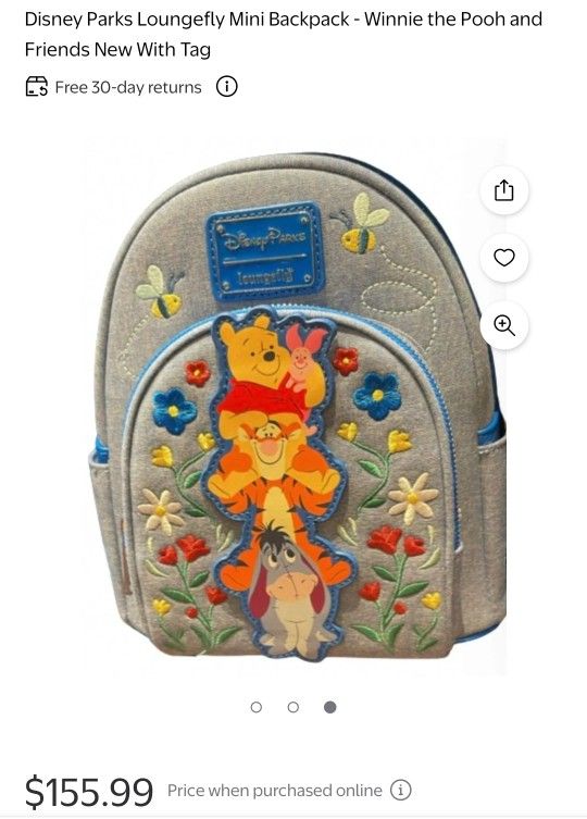 Disney Disneyland Loungefly Winnie The Pooh Piglet Tiger Purse Backpack And Wallet