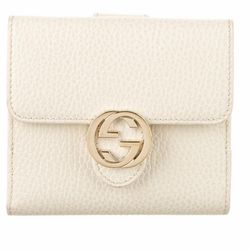 Gucci metal flap leather wallet for women 4.7×1.2×4.3 in
