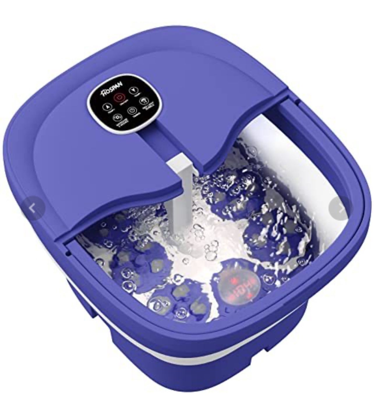 HOSPAN Collapsible Foot Spa Electric Rotary Massage, Foot Bath with Heat, Bubble, Remote, and 24 Motorized Shiatsu Massage Balls. Pedicure Foot Spa fo