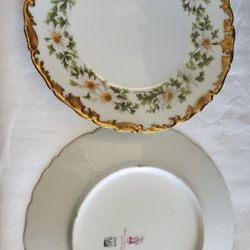 Vintage T&V Limoges Daisy Chain 8 1/2" Hand Painted Plates
 