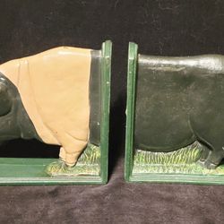 Vintage Cast Iron Pig Bookends