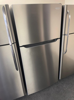 Frigidaire Stainless Top Mount Refrigerator, LED + Glass Shelves