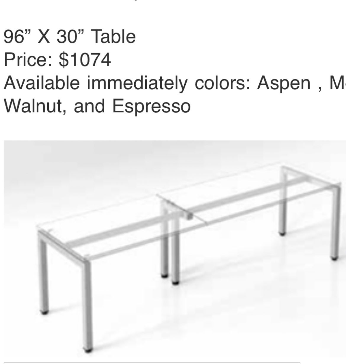 Table Frame New 96x30 - No Top 