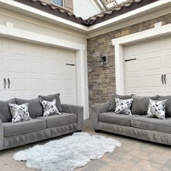 Upton Grey Sofas Set 