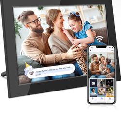 10.1 Inch WiFi Digital Picture Frame, Digital Photo Frame with 32GB Storage and SD Card Slot, IPS HD Touch Screen Share Photos and Videos Remotely via