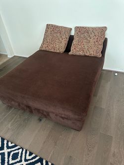 Brown Microfiber Chaise Lounge Chair