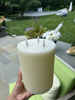 Large 3-Wick Flameless LED Pillar Candle