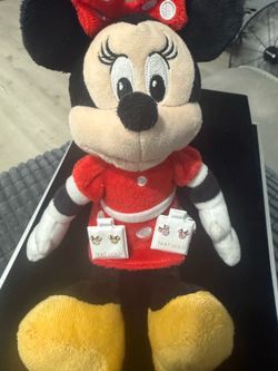 Minnie Mouse Plush with 14 KT Gold Korean  Earrings