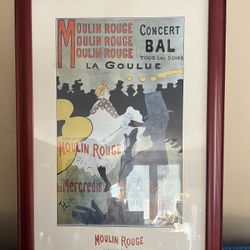 Vibtage Toulouse-Lautrec "Moulin Rouge / La Goulue" Custom Framed Art  French Decor