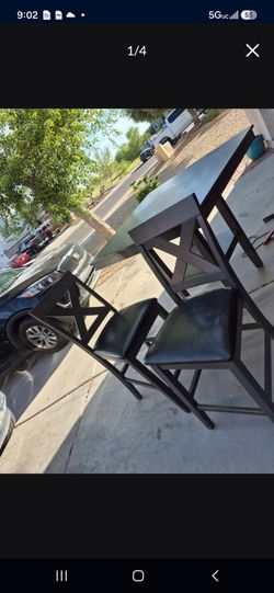 High Table and 4 bar Stools
