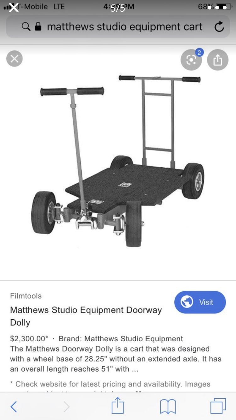 Matthews Studio Equipment Doorway Dolly 2300$ new