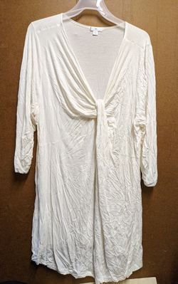 Ellis White 3/4 Sleeve Blue Size 1x