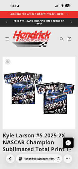 Kyle Larson #5 2025 2X NASCAR Champion