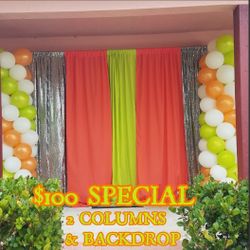 Balloon columns & backdrop