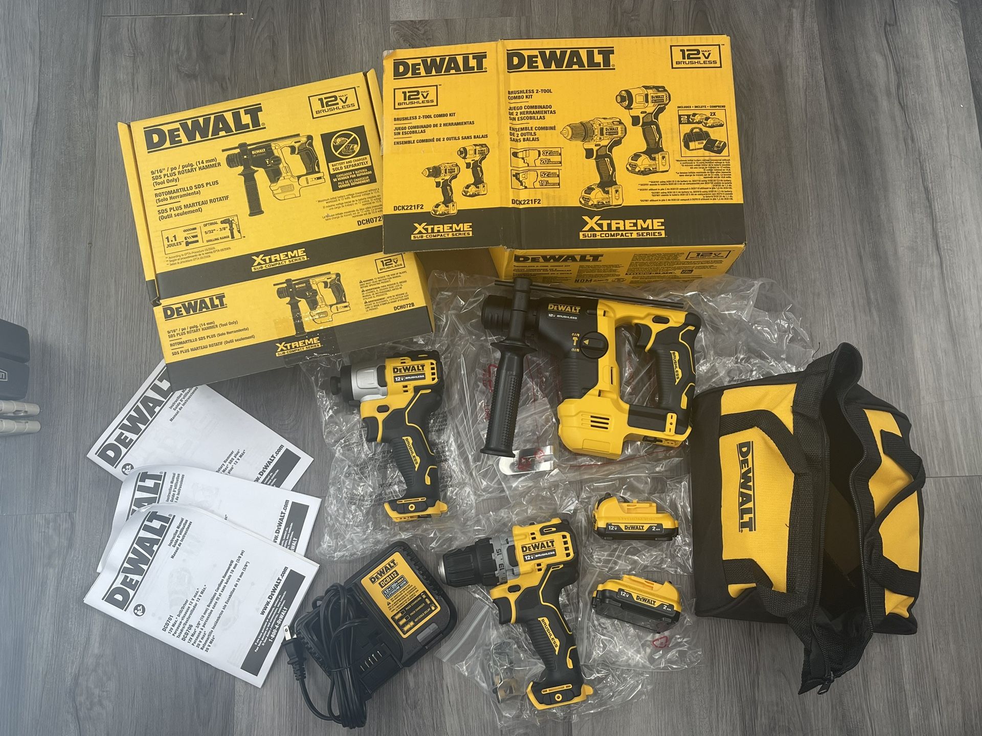 DEWALT DCH072B MAX 9/16IN ULTRA COMPACT HAMMER ROTARY DRILL DRIVER