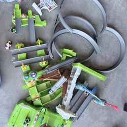 Various Hot Wheels Tracks And Cars