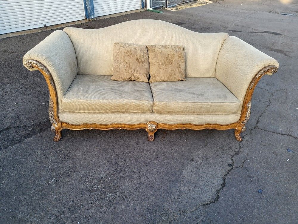 Wood Finished Couch Free Delivery!